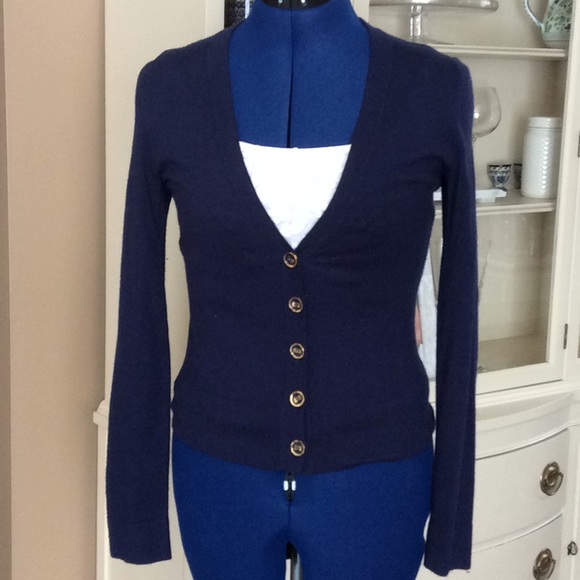 navy blue v neck cardigan womens